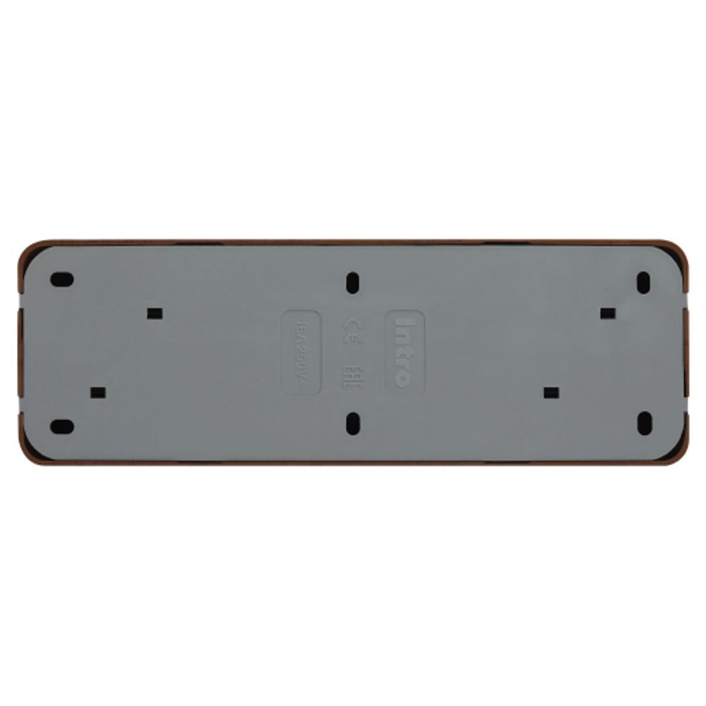 Розетка Intro Quadro 2-208-10 с заземлением четверная 4х2P+E 16А-250В IP20 ОУ венге | Intro