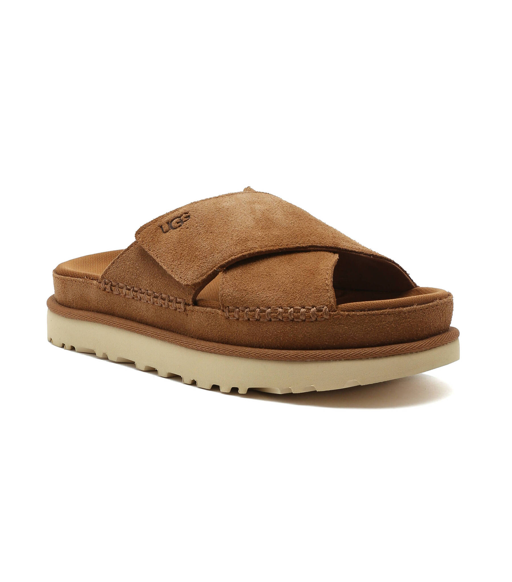 Кожаные шлепанцы w goldenstar cross UGG - коричневый(1137910)