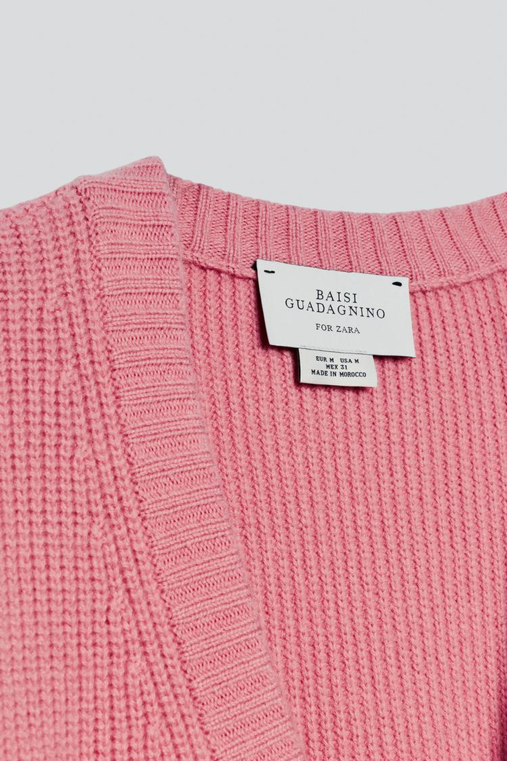ZARA X BAISI GUADAGNINO КАШЕМИРОВЫЙ СВИТЕР, РОЗОВЫЙ