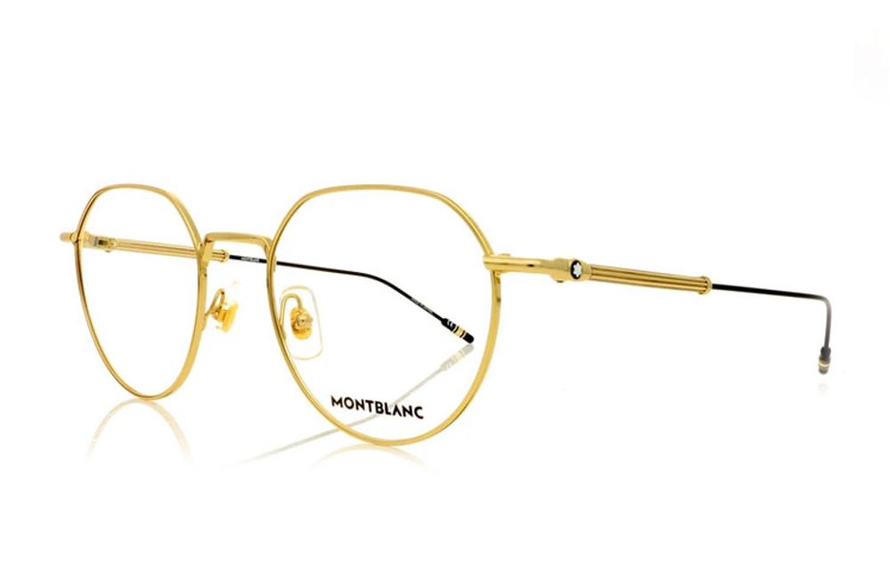 MONTBLANC Round Functional Glasses Men"s Gold