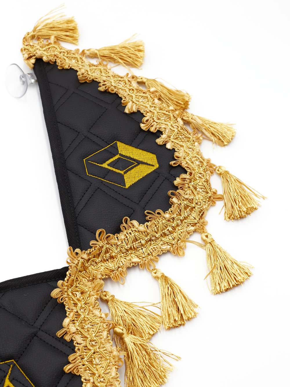 Вымпел тройной RENAULT (экокожа, черный с золотыми кисточками)