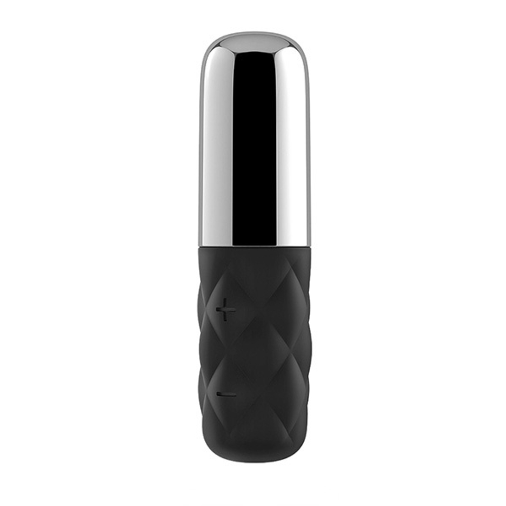 Чёрно-серебристая вибропуля 11см Satisfyer Sparkling Darling