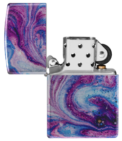 Зажигалка Zippo Universe Astro с покрытием 540 Tumbled Chrome, латунь/сталь, сиреневая, 38x13x57 мм