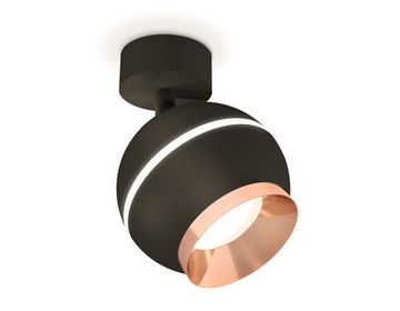 Комплект поворотного светильника с дополнительной подсветкой GU5.3/LED 3W 4200K XM1102005 SBK/PPG чёрный песок/золото розовое полированное (A2210, C1102, N7035) DIY System Complects Ambrella