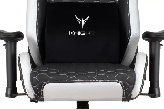 Кресло игровое Knight Neon черный/серебряный соты экокожа с подголов. крестов. металл
