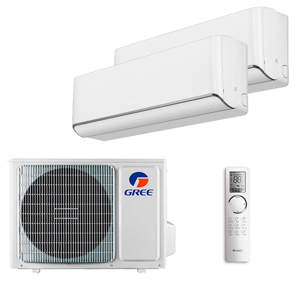 Мультисплит система на 2 комнаты Gree GWH09AVCXB-K6DNA1B/I (white) x 2 / GWHD(14)NK6OO (LCLH)