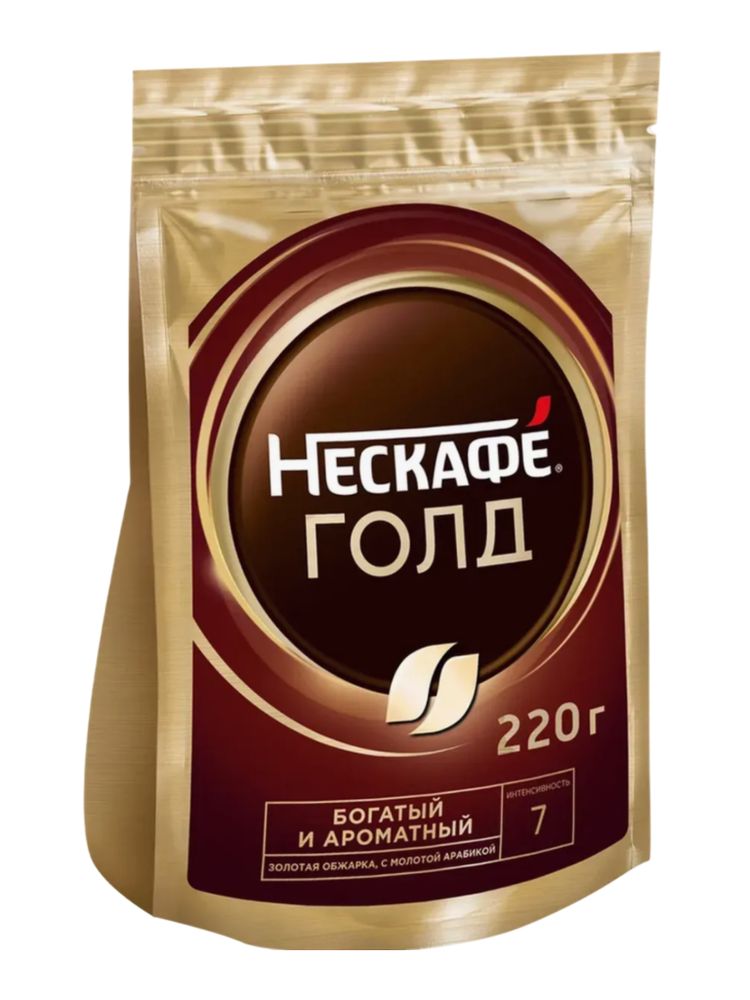 Кофе растворимый Nescafe Gold 220 г