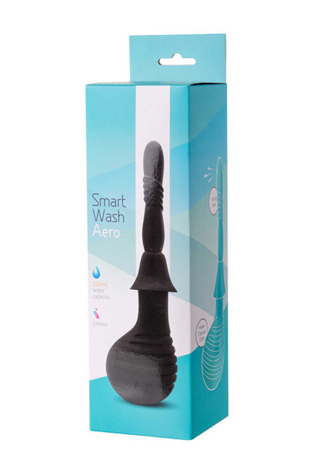 Анальный душ с рельефной насадкой Smart Wash Aero (Цвет: черный)