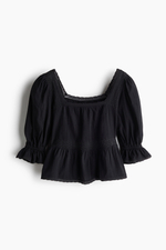 Блузка с пеплумом и кружевной вставкой - H&M