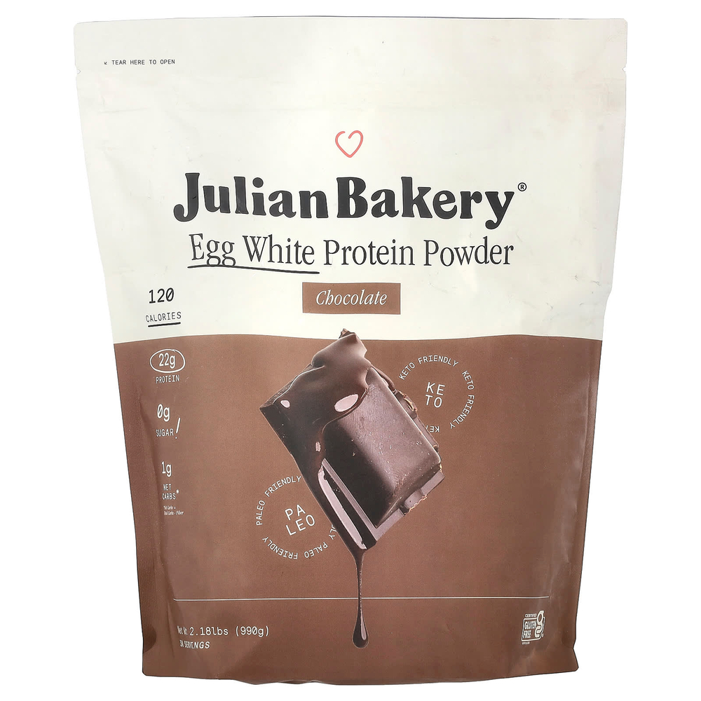 Julian Bakery, протеиновый порошок яичного белка, шоколад, 990 г (2,18 фунта)