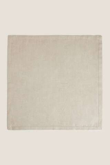 ZARA HOME БАЗОВАЯ ЛЬНЯНАЯ САЛФЕТКА (УПАКОВКА ИЗ 2 ШТУК), СВЕТЛО-БЕЖЕВЫЙ