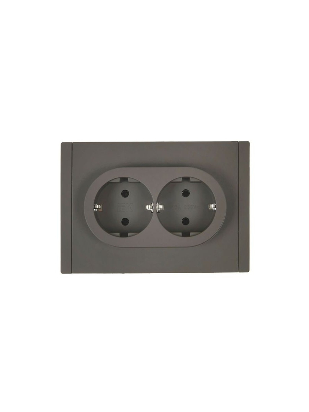 Розетка 2-м СП FORTE&PIANO FP324 16А с заземл. без защ. шторок безвинт. крепл. сер. IEK FP-R21-16-1-K03