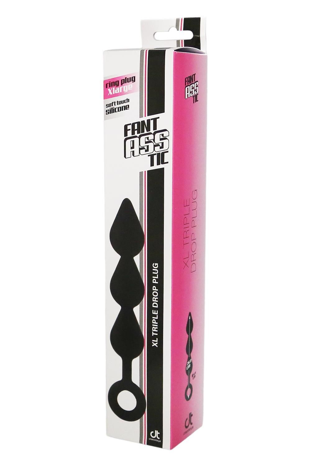 Черный анальный стимулятор XL Triple Drop Plug Black - 26 см. (Цвет: черный)
