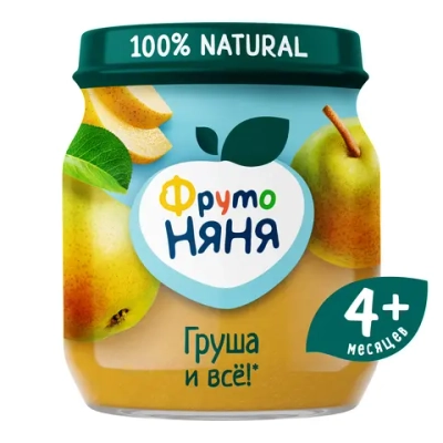 Фрутоняня пюре фруктовое Груша 100г с 4 месяцев