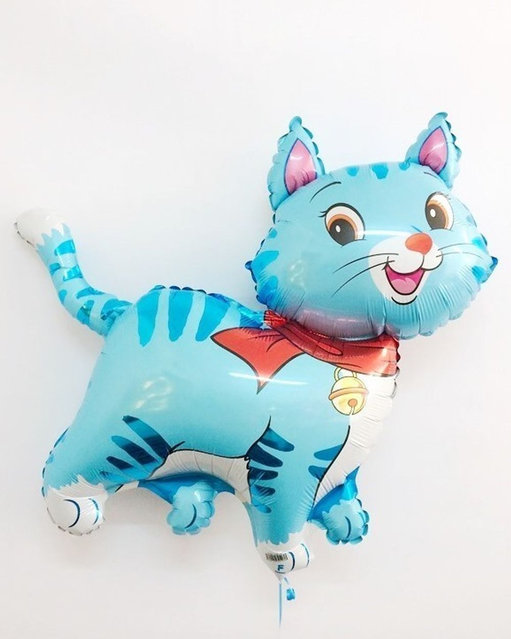 F Шар фигура КОТ Шар фигура Милый котенок в шарфике (голубой) 37"/94 см (БГ-31)  Изображение2