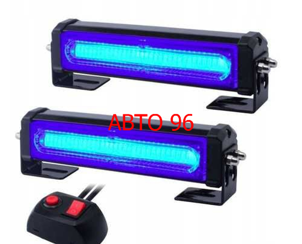 НЕТ, В ПУТИ - Стробоскоп (синий) светодиодный импульсный COB-1 10-30V (2 шт. / комплект) Оптом
