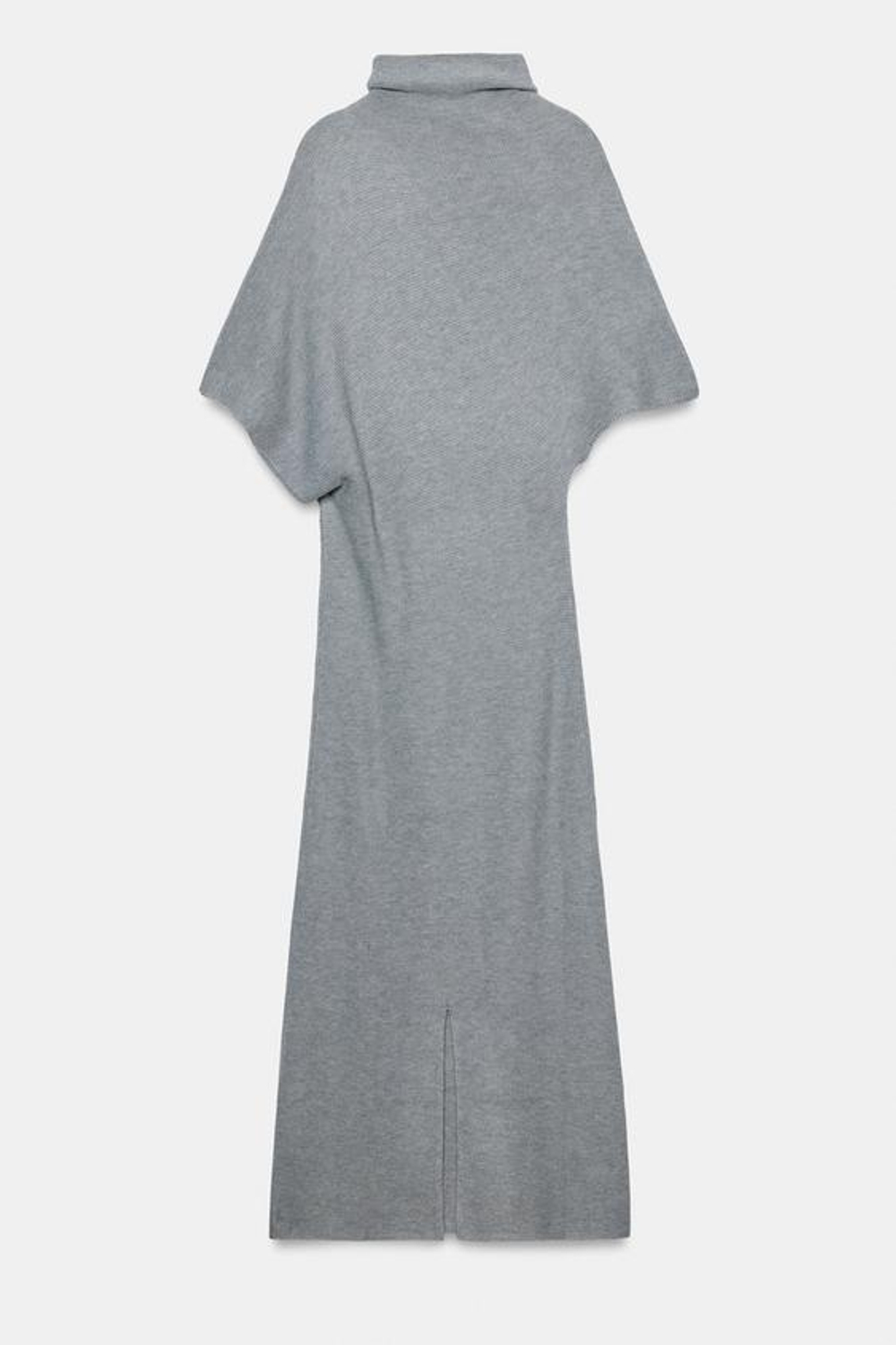 ZARA ДЛИННОЕ ТРИКОТАЖНОЕ ПЛАТЬЕ, СЕРЫЙ