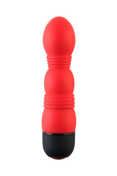Анальный красный вибратор Black & Red, (10 режимов) (Цвет: красный)