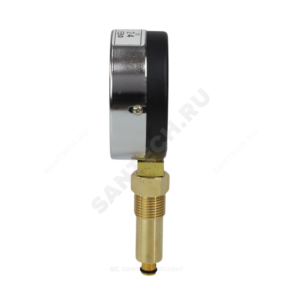 Термоманометр МД04 радиальный Дк63 0-1,0 МПа G1/4" 120С с переходником на G1/2" ЭКОМЕРА МД04-63-G-1МПа- 120-РИ