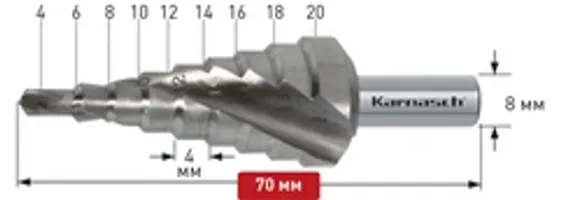 Коническое сверло Ø 4-20 мм, Karnasch, арт. 20.1472U