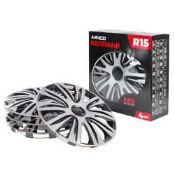 Колпаки R15 Galaxy 4шт (серебристо-черные) ABS-пластик ARNEZI A0702025