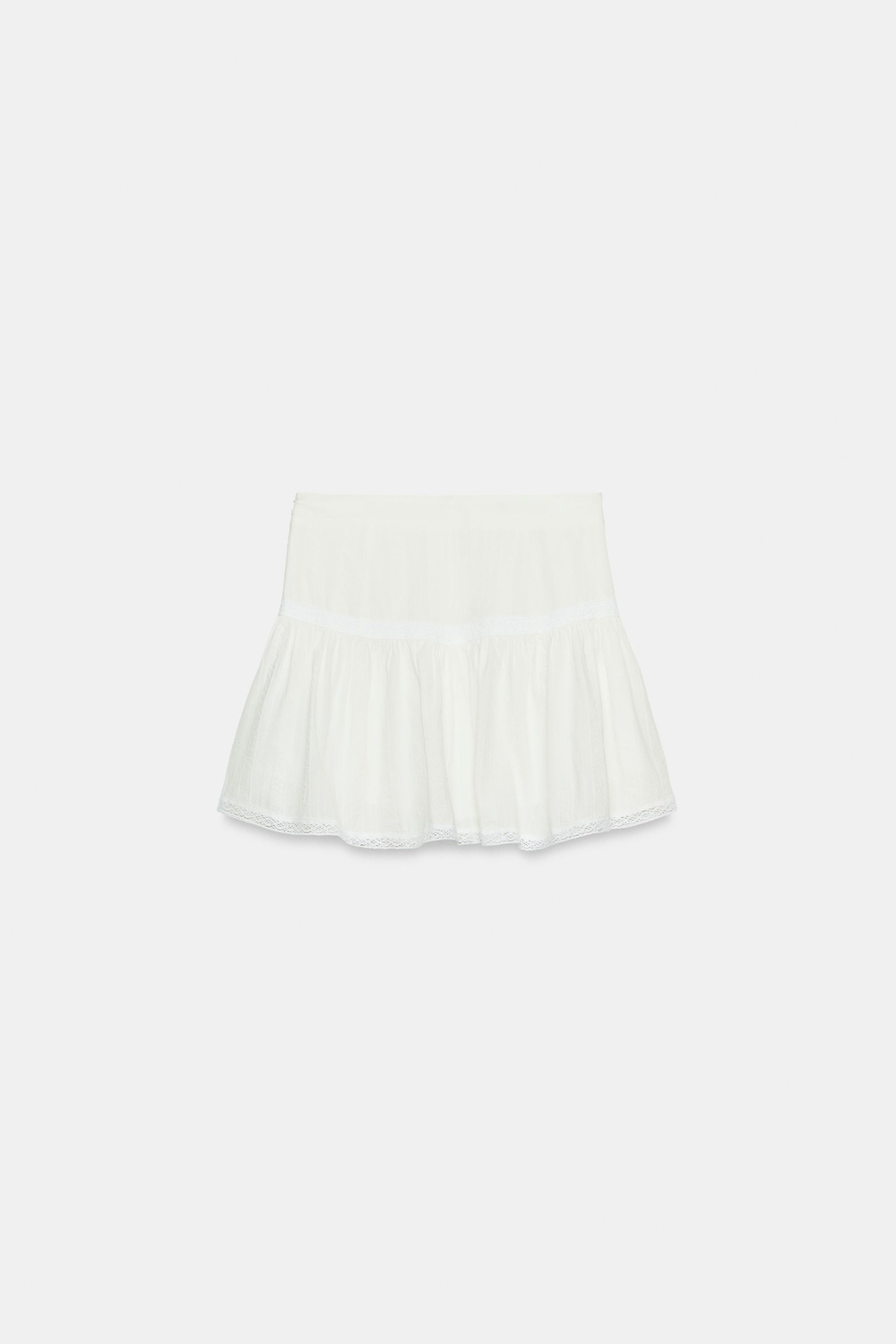 РОМАНТИЧНАЯ ЮБКА-ШОРТЫ С КРУЖЕВОМ — ZARA
