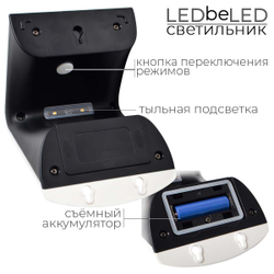 Уличный светильник на солнечной батарее с датчиком движения и света ledBEled 3.2W 400LM 6000К/6000К, настенный светодиодный фонарь