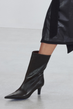 ZARA КОЖАНЫЕ БОТИЛЬОНЫ НА КАБЛУКЕ, КОРИЧНЕВЫЙ
