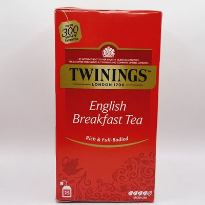 Чай черный Twinings "English Breakfast tea" 25 пакетиков, 50 г (из Финляндии)