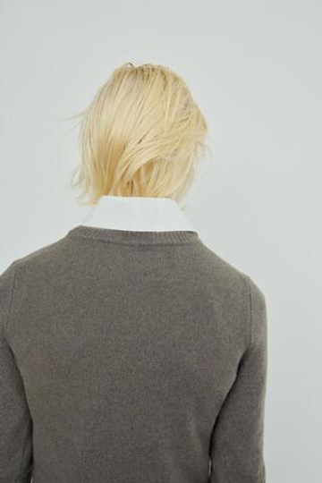 ZARA ОДНОТОННЫЙ СВИТЕР ИЗ КАШЕМИРА И ШЕРСТИ, ЦЕМЕНТЫЙ