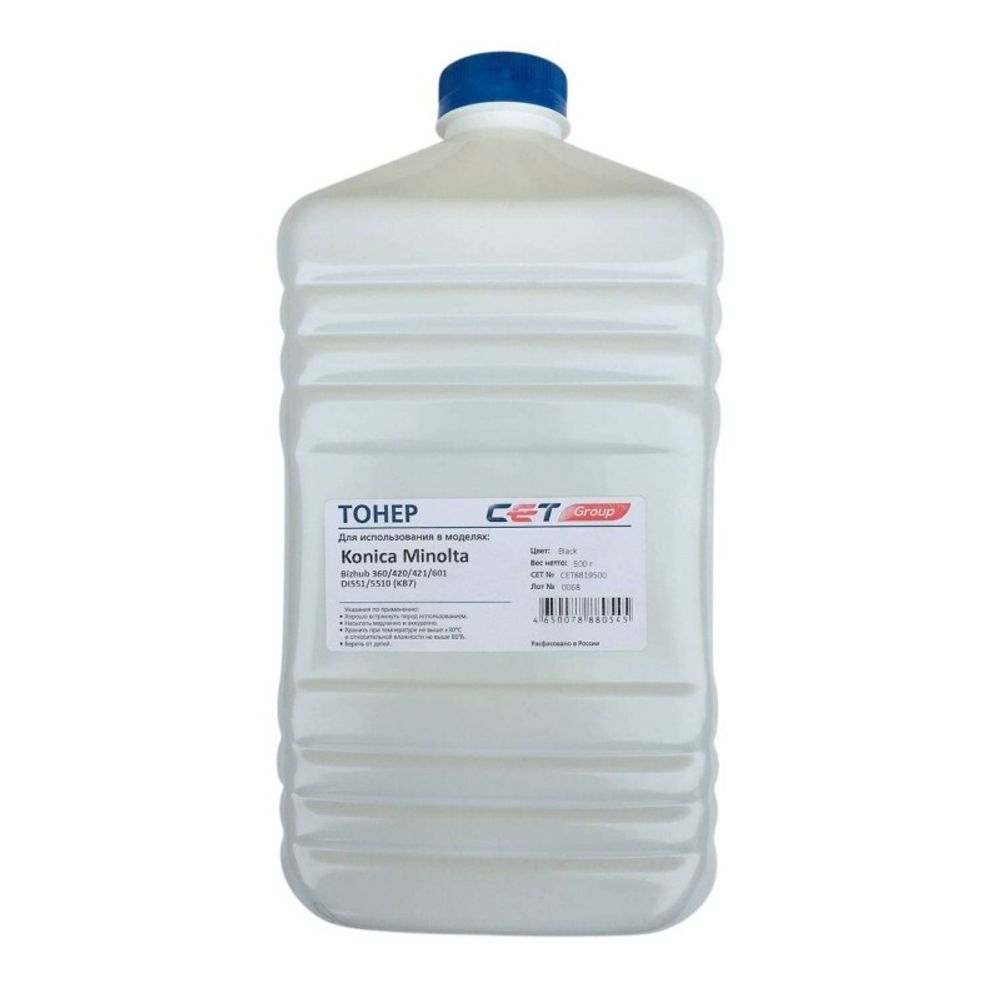 Тонер KB7 для KONICA MINOLTA Bizhub 360/420/421/601, DI551/5510 (CET), 500гр, (унив.), CET8819500 Тонер KB7 для KONICA MINOLTA Bizhub 360/420/421/601, DI551/5510 (CET), 500гр, (унив.), CET8819500
