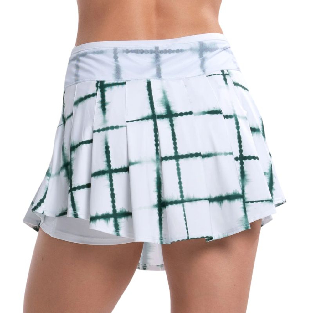 Женская теннисная юбка Lucky in Love Shibori Wave 14" - team green