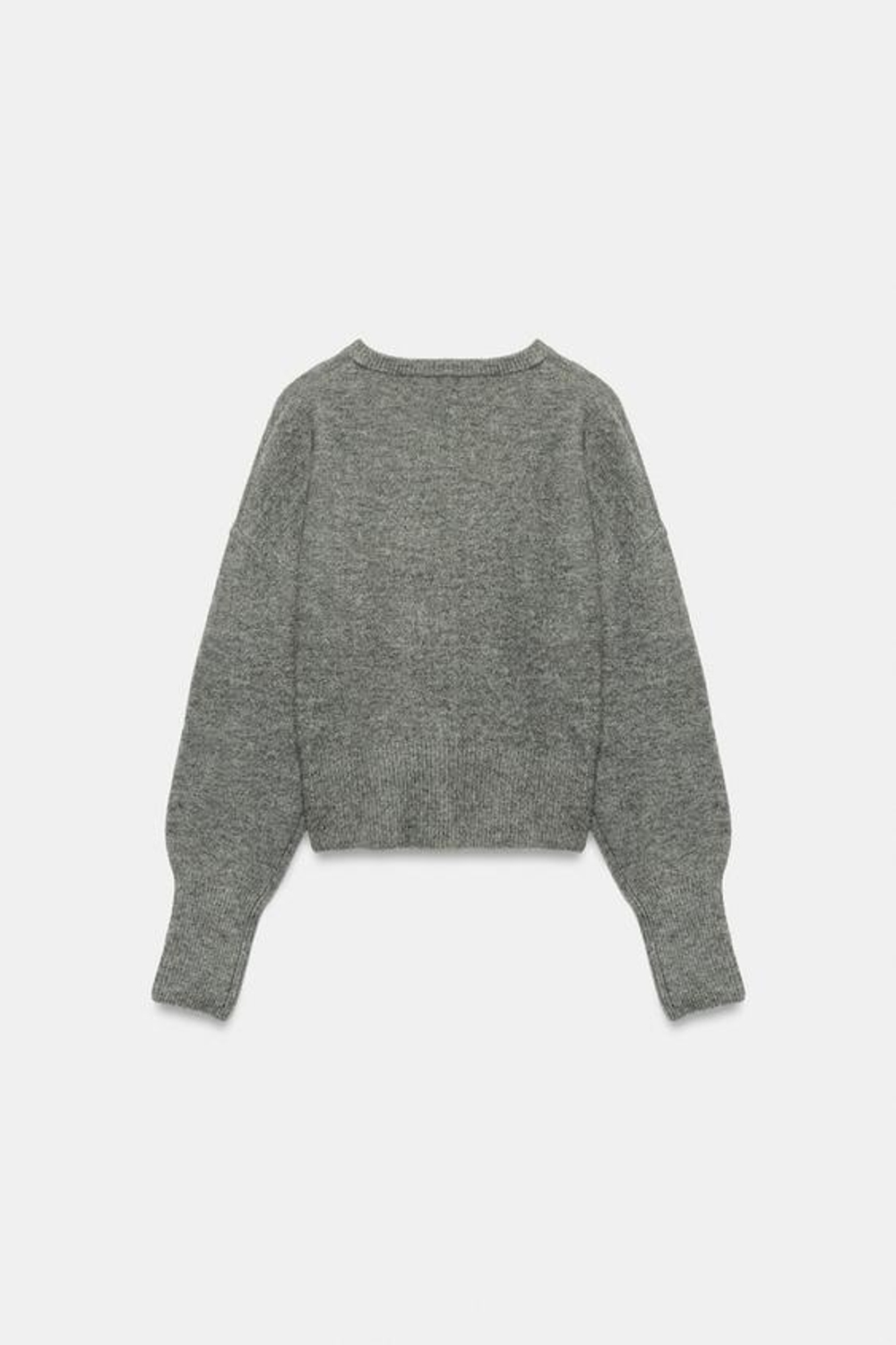 ZARA МЯГКИЙ ТРИКОТАЖНЫЙ КАРДИГАН, СЕРЫЙ