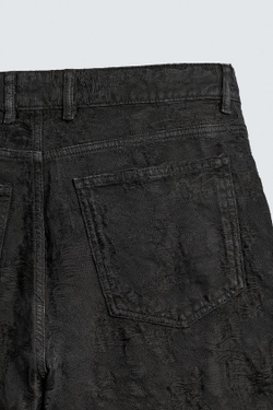 ZARA БРЮКИ JACQUARD С ТЕКСТУРОЙ, ЧЕРНЫЙ