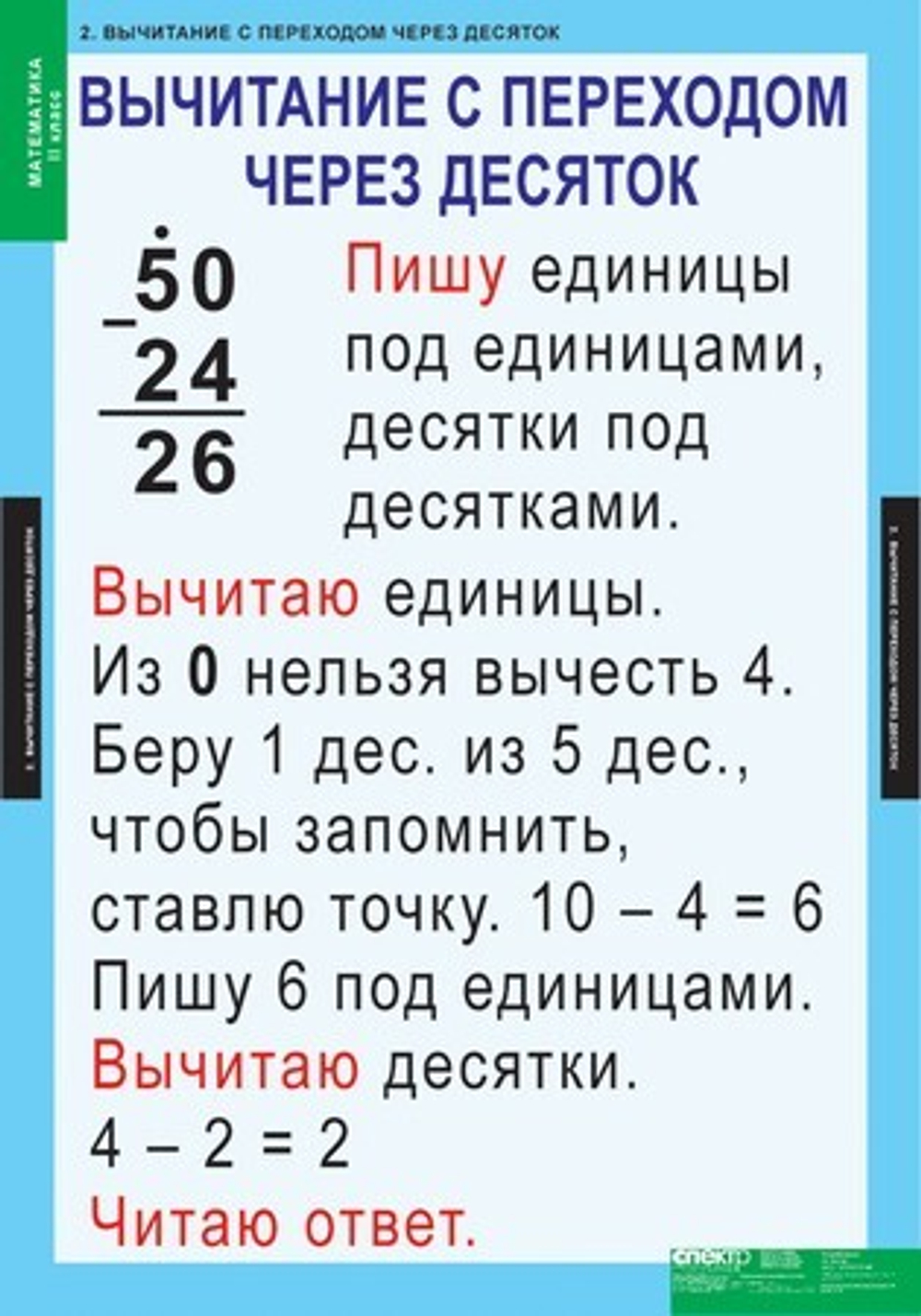 Комплект таблиц "Математика 2 класс"; 8 таблиц