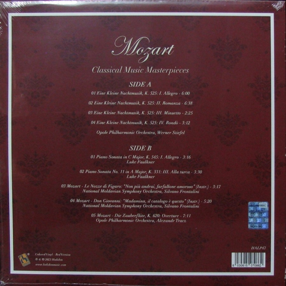 Opole Philharmonic Orchestra, Luke Faulkner, National Moldavian Symphony Orchestra / Mozart: Classical Music Masterpieces (Coloured Vinyl)(LP)