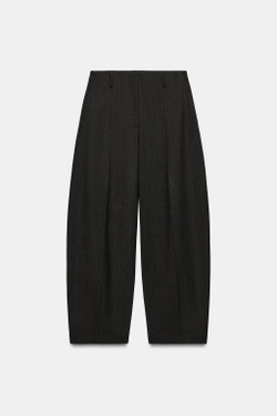 ZARA БРЮКИ BALLOON ZW COLLECTION, КОРИЧНЕВЫЙ