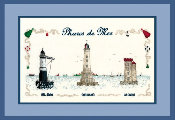 Набор для вышивания нитками Le Bonheur des Dames Phares De Mer (Морские маяки), 33х40 см