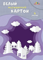 Картон белый А4 6л "Белый пейзаж" мелованный в папке (Апплика)