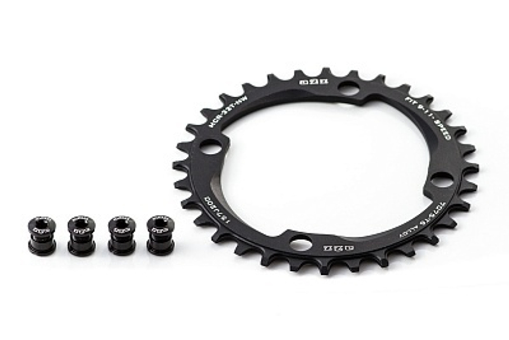 Звезда Narrow-wide A2Z 7075-T6 32T anodized Black w/bolts&nuts
