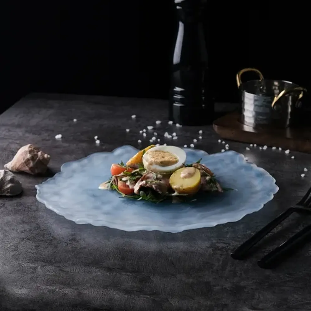 Тарелка d 24 см h2 см Blue Sunset матовое стекло P.L. Proff Cuisine [6]