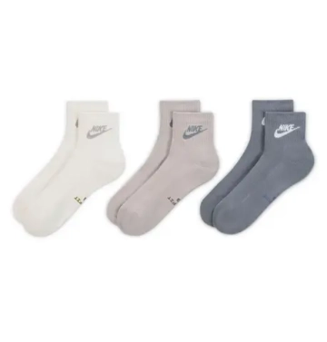 Теннисные носки Nike Everyday Elevated Ankle 3P - phantom/college gray/smoke gray