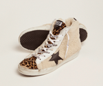 Francy sneakers made of shearling and pony skin with a leopard print