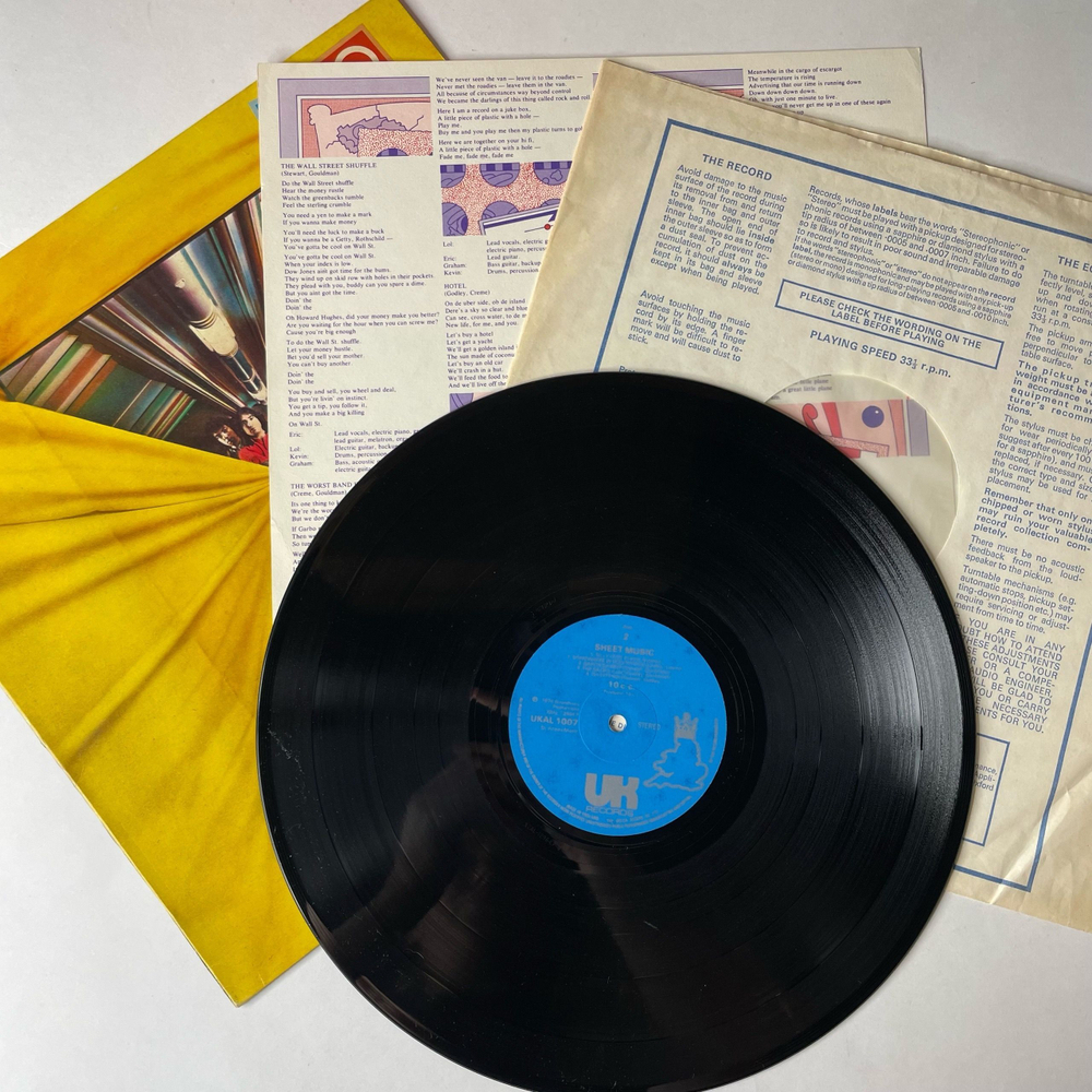 Винтажная виниловая пластинка LP 10cc Тэн Си Си Sheet Music (Англия 1974)