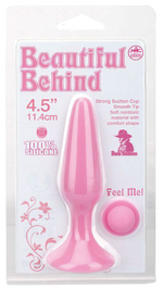 Розовая анальная пробка BEAUTIFUL BEHIND SILICONE BUTT PLUG - 11,4 см. (Цвет: розовый)
