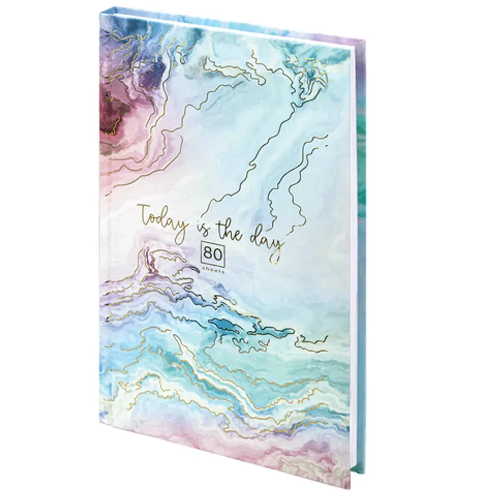 Записная книжка А5, 80л, клетка, твердая, тиснение фольгой, Staff Мрамор