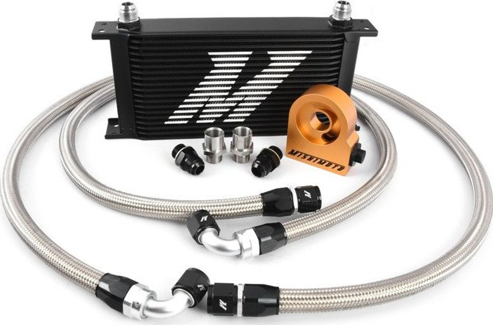 Универсальный масляный радиатор Mishimoto Universal Oil Cooler - 19 Row, with Thermostat - Black