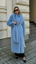 Шуба из эко меха  Shubeco Lady песец  ШП_1086 голубой  S