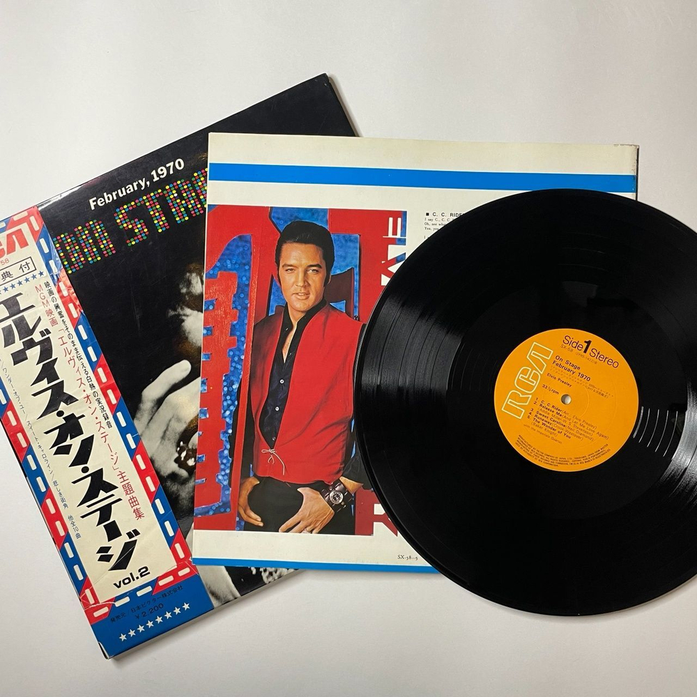 Винтажная виниловая пластинка LP Elvis Presley On Stage February 1970 (Japan 1970) (Obi)