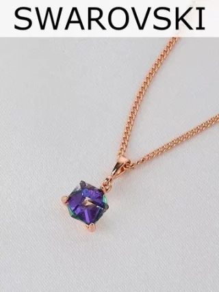Кулон-кубик Миражи с фиолетовым кристаллом Swarovski